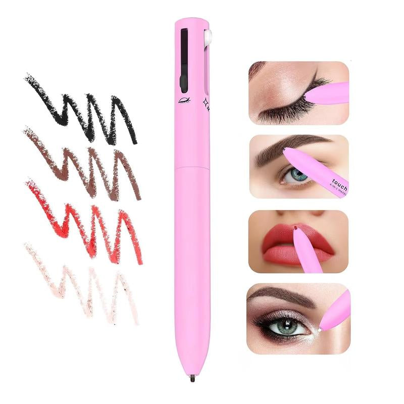 4-In-1 Cosmetic Pen (Eyeliner Pen, Eyebrow Pencil, Lipliner, Fluorescent Pen), Multi-Functional Portable Beauty Products Makeup Cream Daily