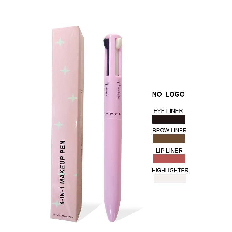 4-In-1 Cosmetic Pen (Eyeliner Pen, Eyebrow Pencil, Lipliner, Fluorescent Pen), Multi-Functional Portable Beauty Products Makeup Cream Daily